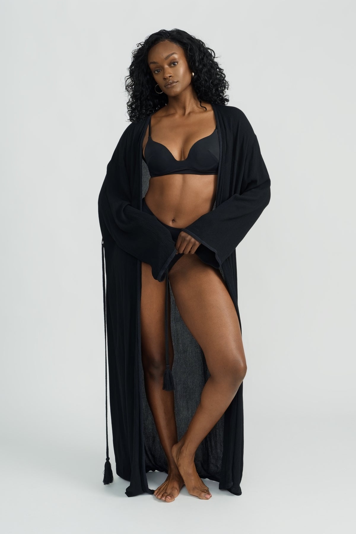 Soft Beach Robe in Black