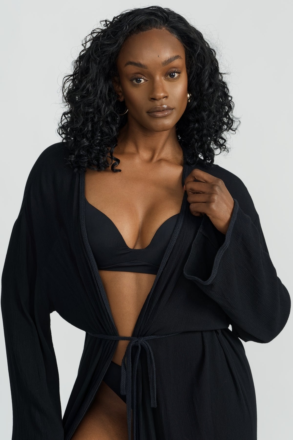 Soft Beach Robe in Black