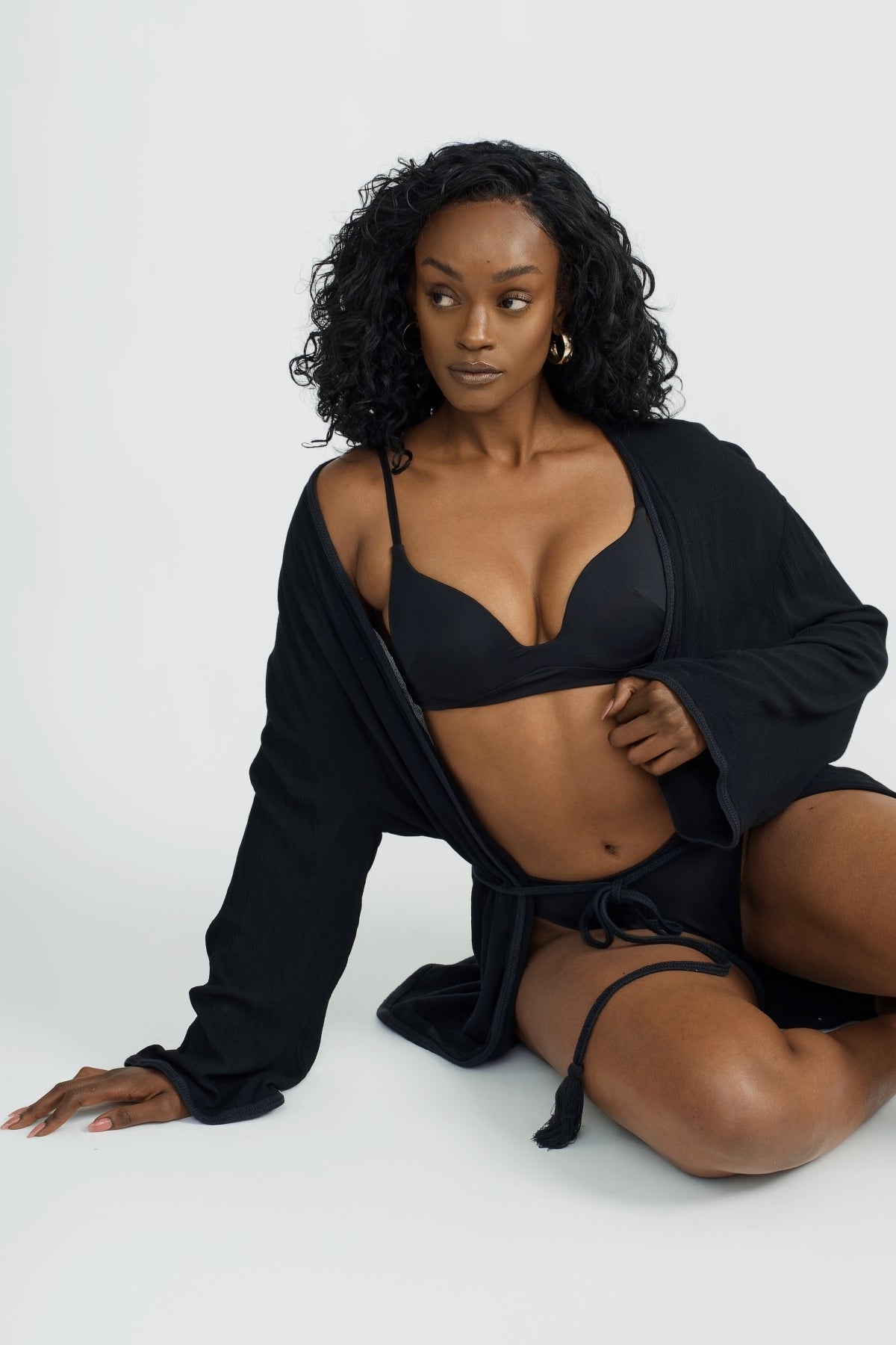 Soft Beach Robe in Black