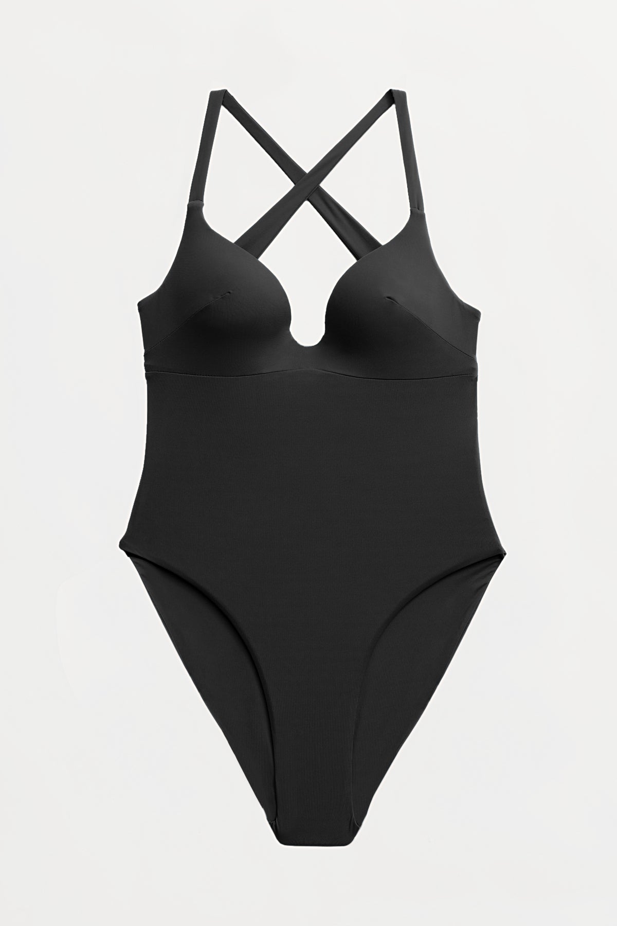 Black Full Coverage One Piece Swimsuit