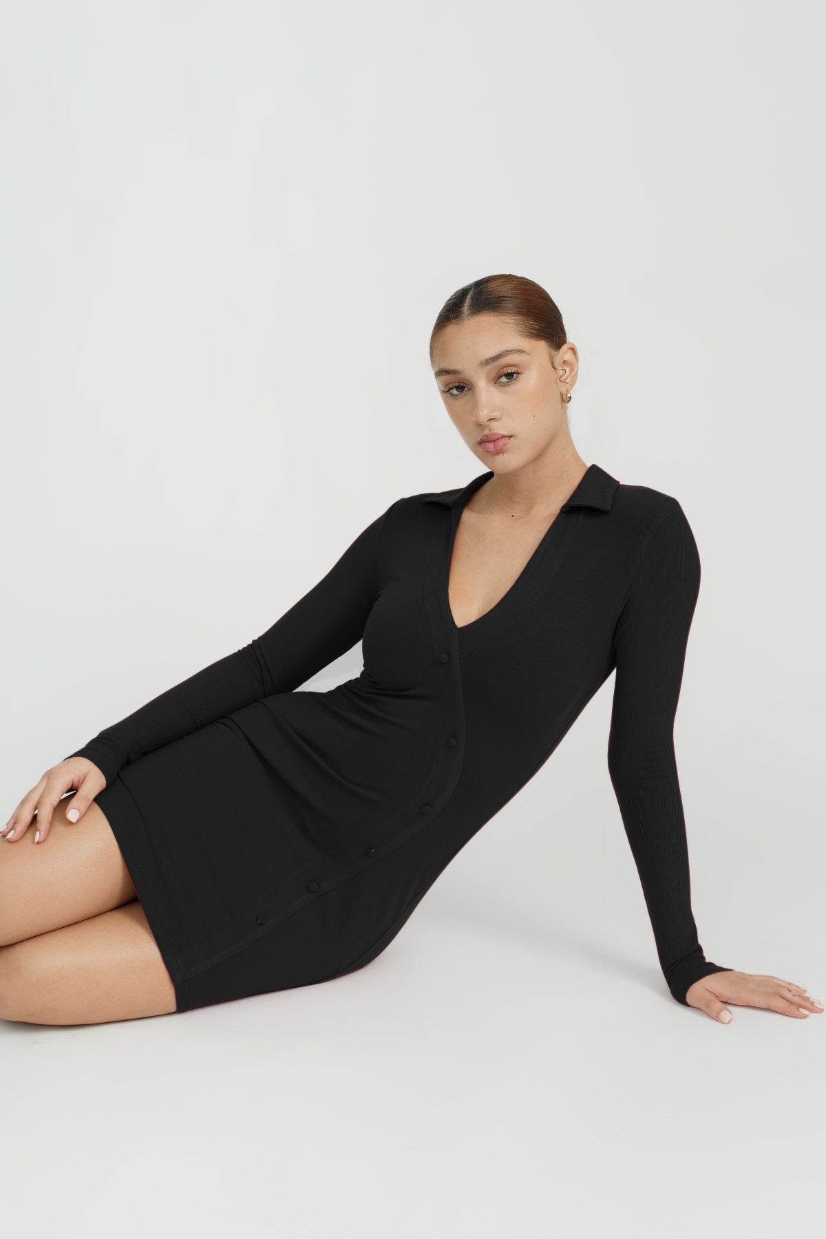 Black Longsleeve Lounge Dress