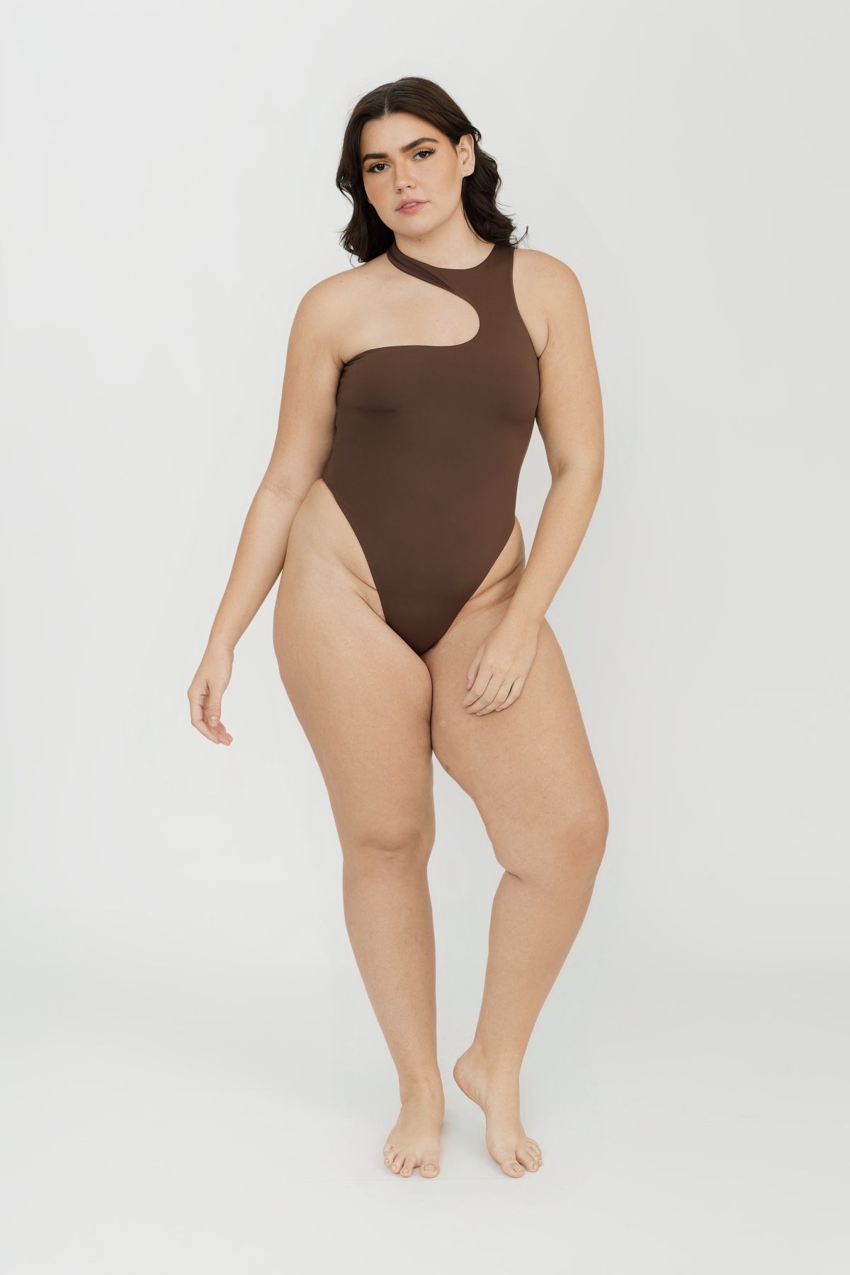 Brown One Piece Swimsuit