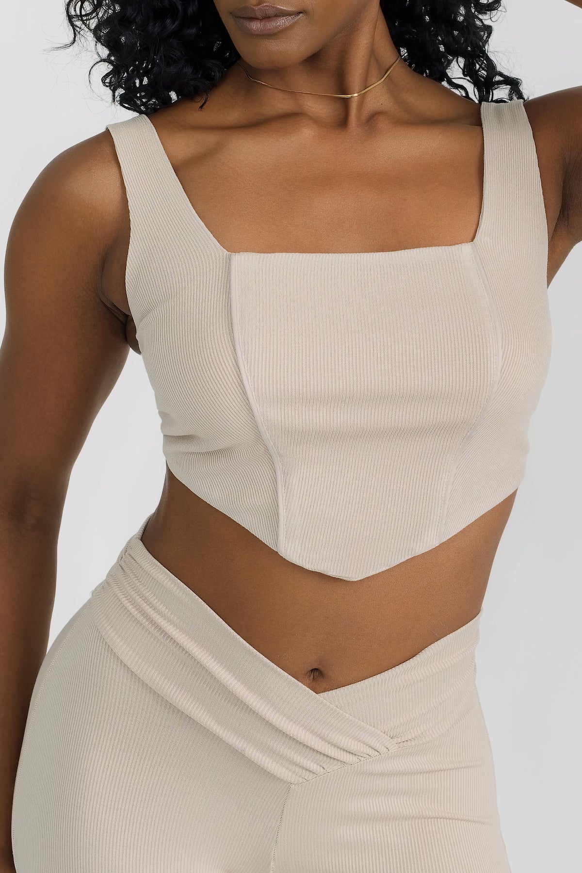 Beige Lounge Crop Top