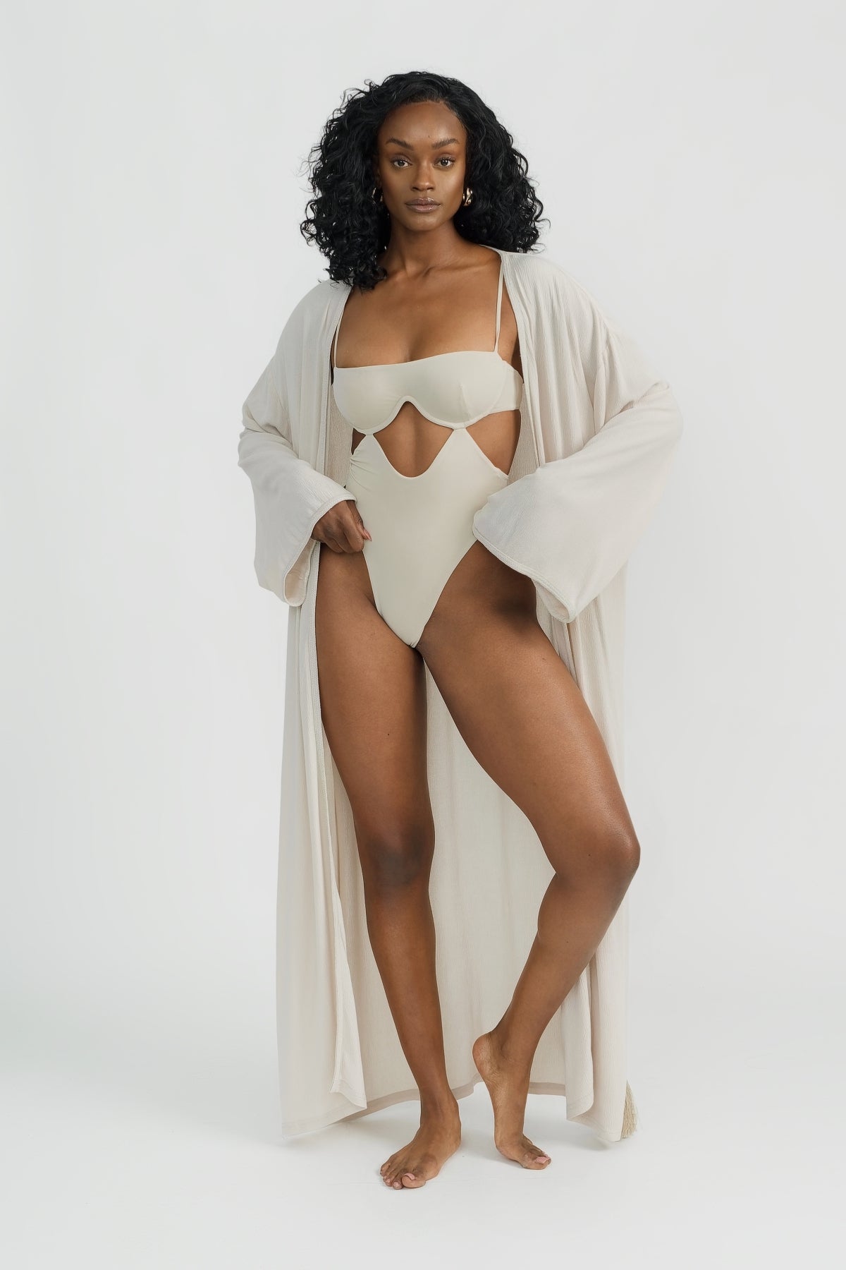 Soft Beach Robe in a Coconut Beige Color