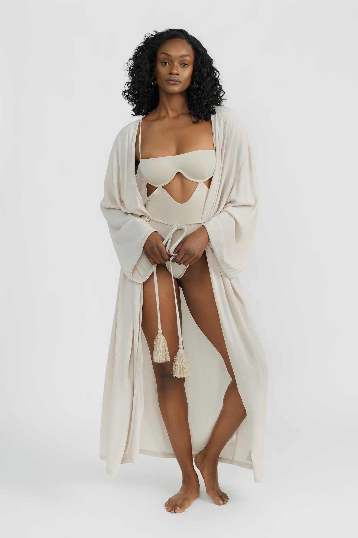 Soft Beach Robe in a Coconut Beige Color