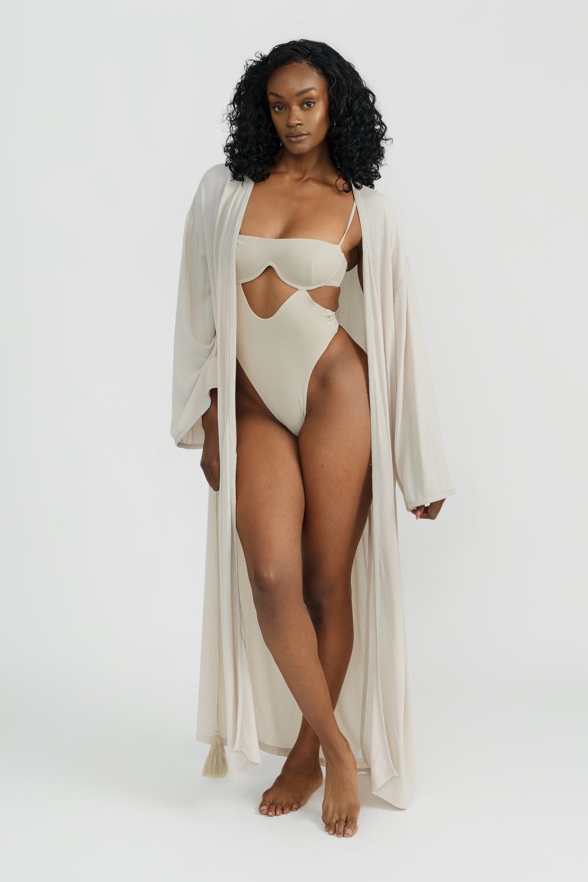 Soft Beach Robe in a Coconut Beige Color