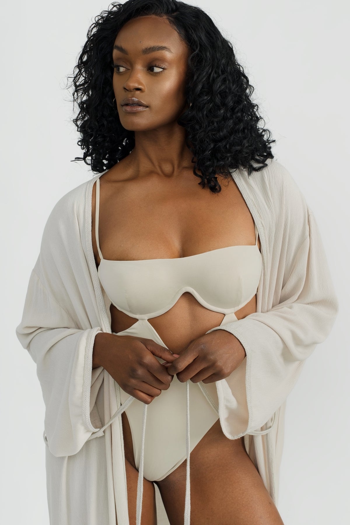 Soft Beach Robe in a Coconut Beige Color