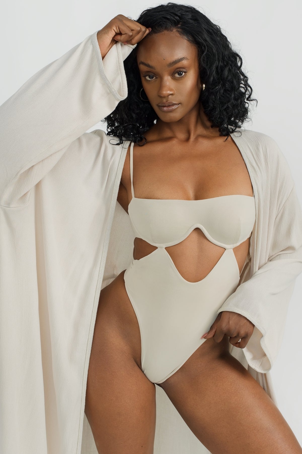 Soft Beach Robe in a Coconut Beige Color