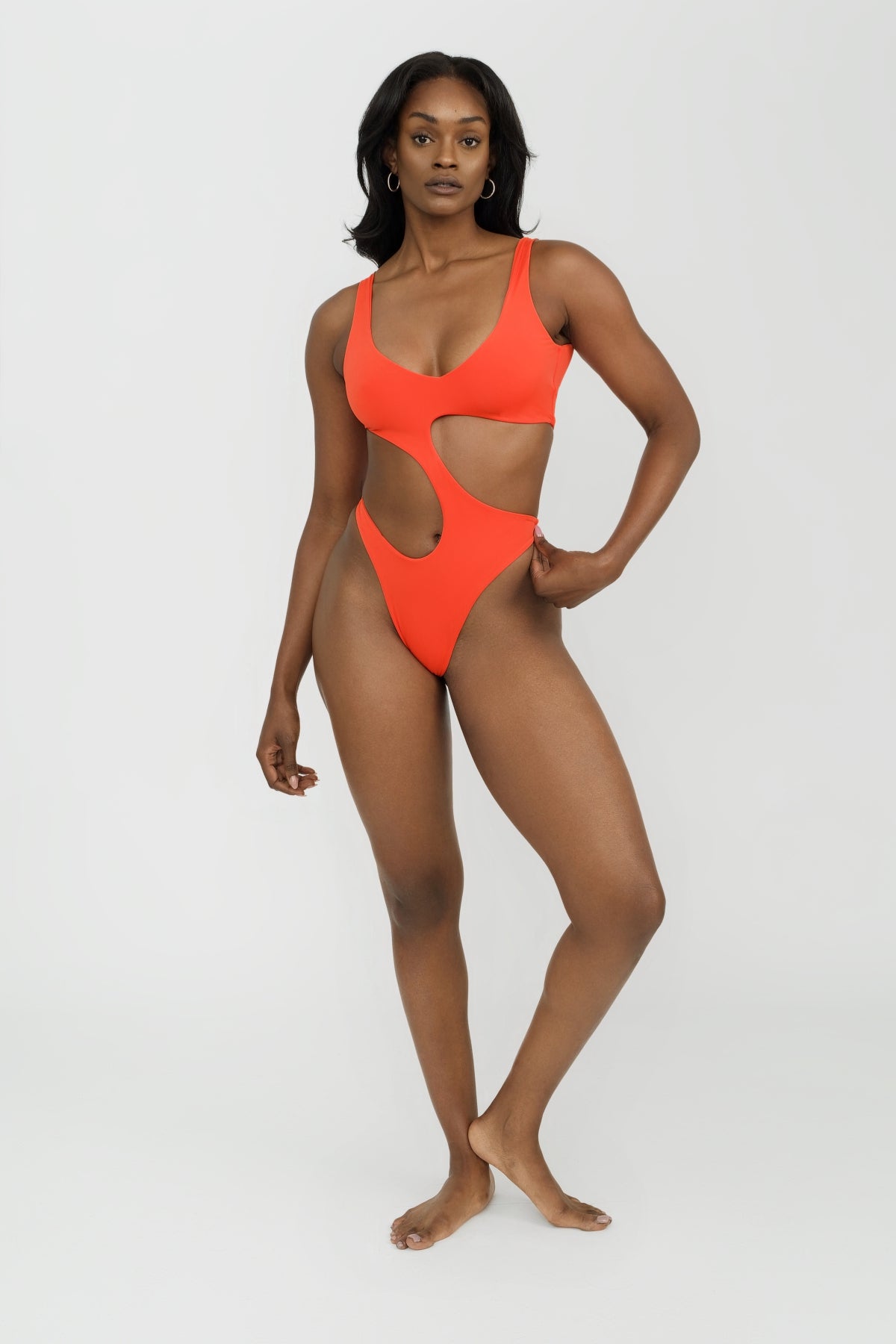 Orange One Piece Swimsuit