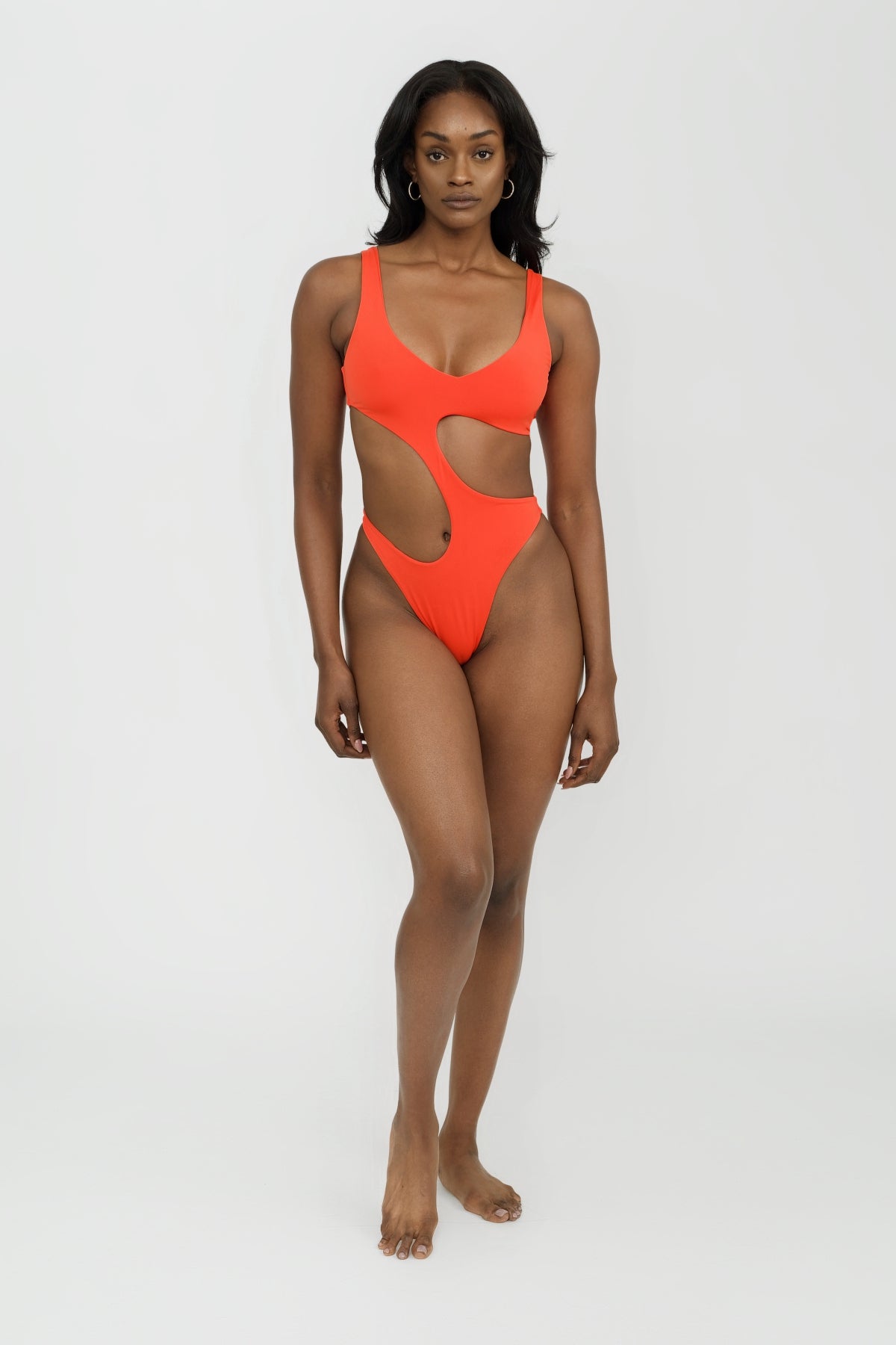 Orange One Piece Swimsuit