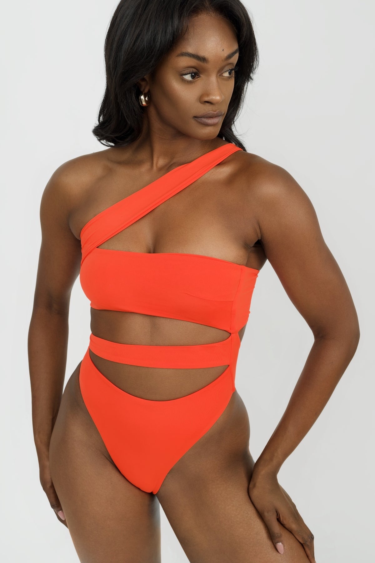 Orange One Piece Swimsuit