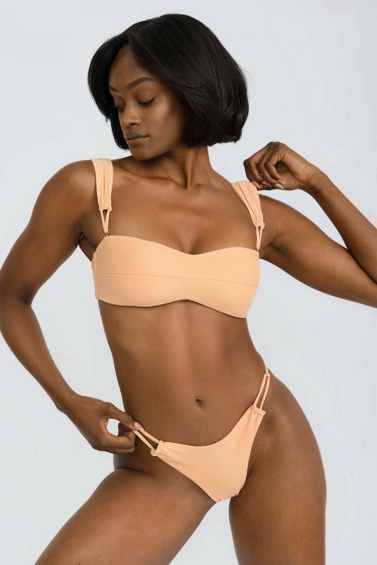 Bandeau Bra Top with Removable Straps in Aperol Orange