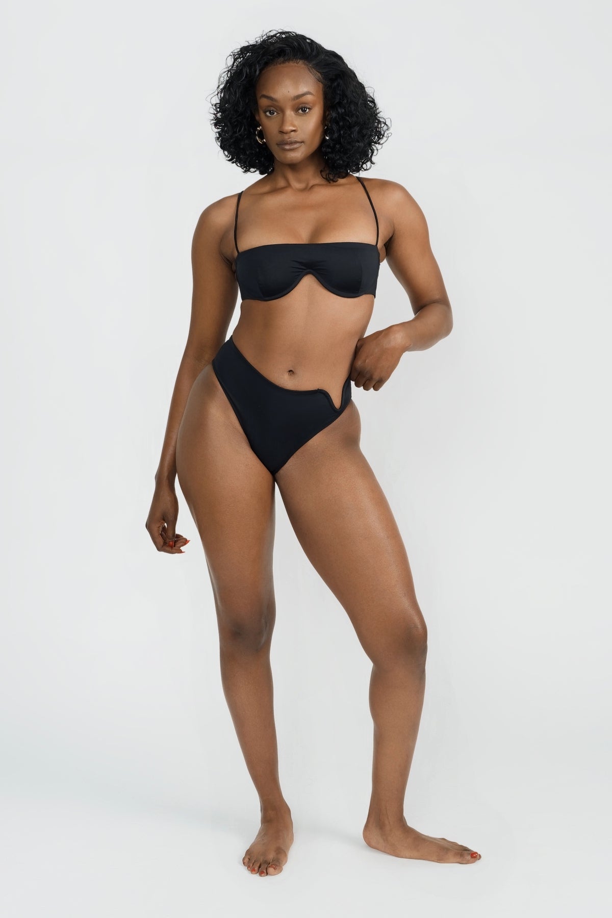 Full Coverage Black Bikini Bottom