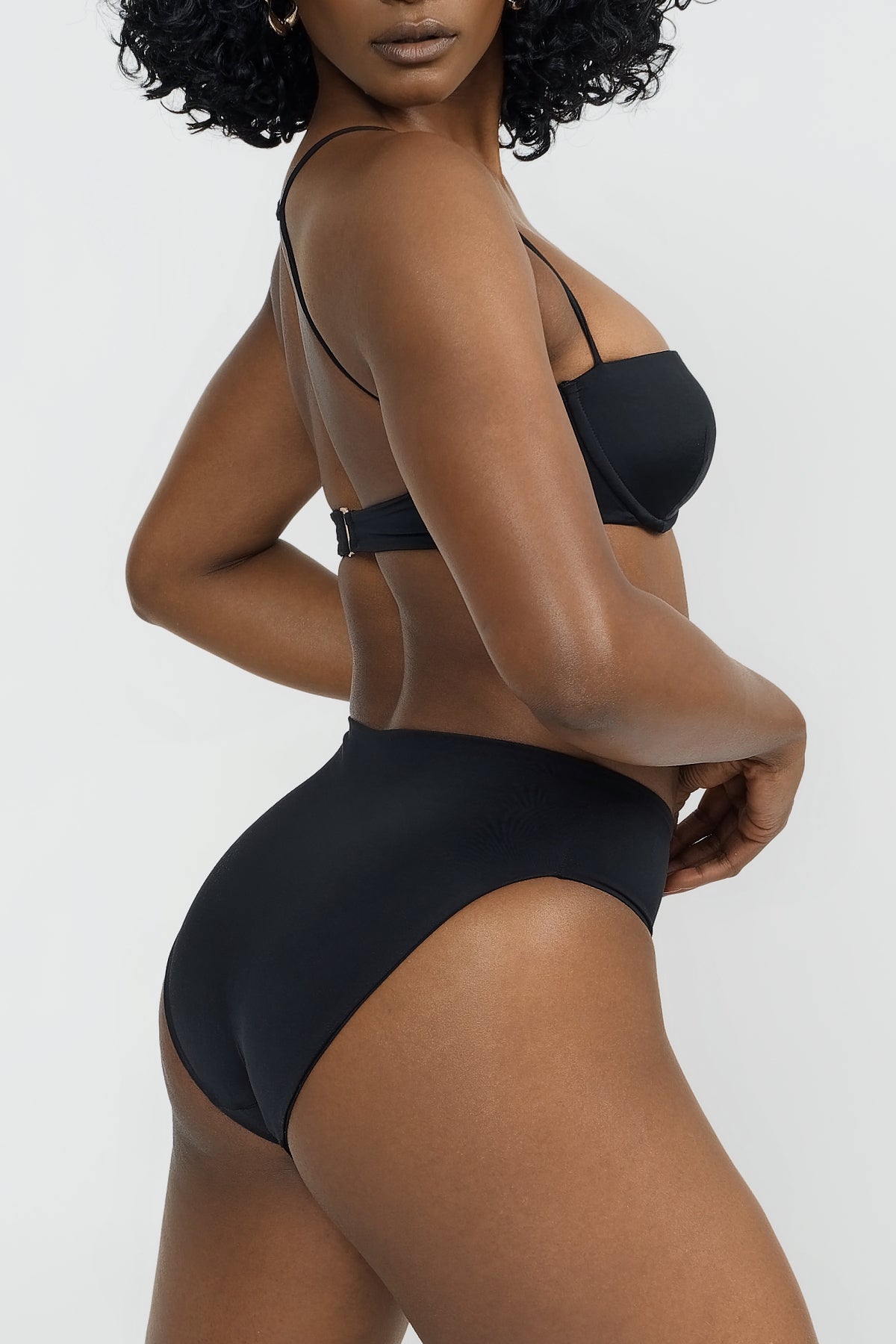 Full Coverage Black Bikini Bottom