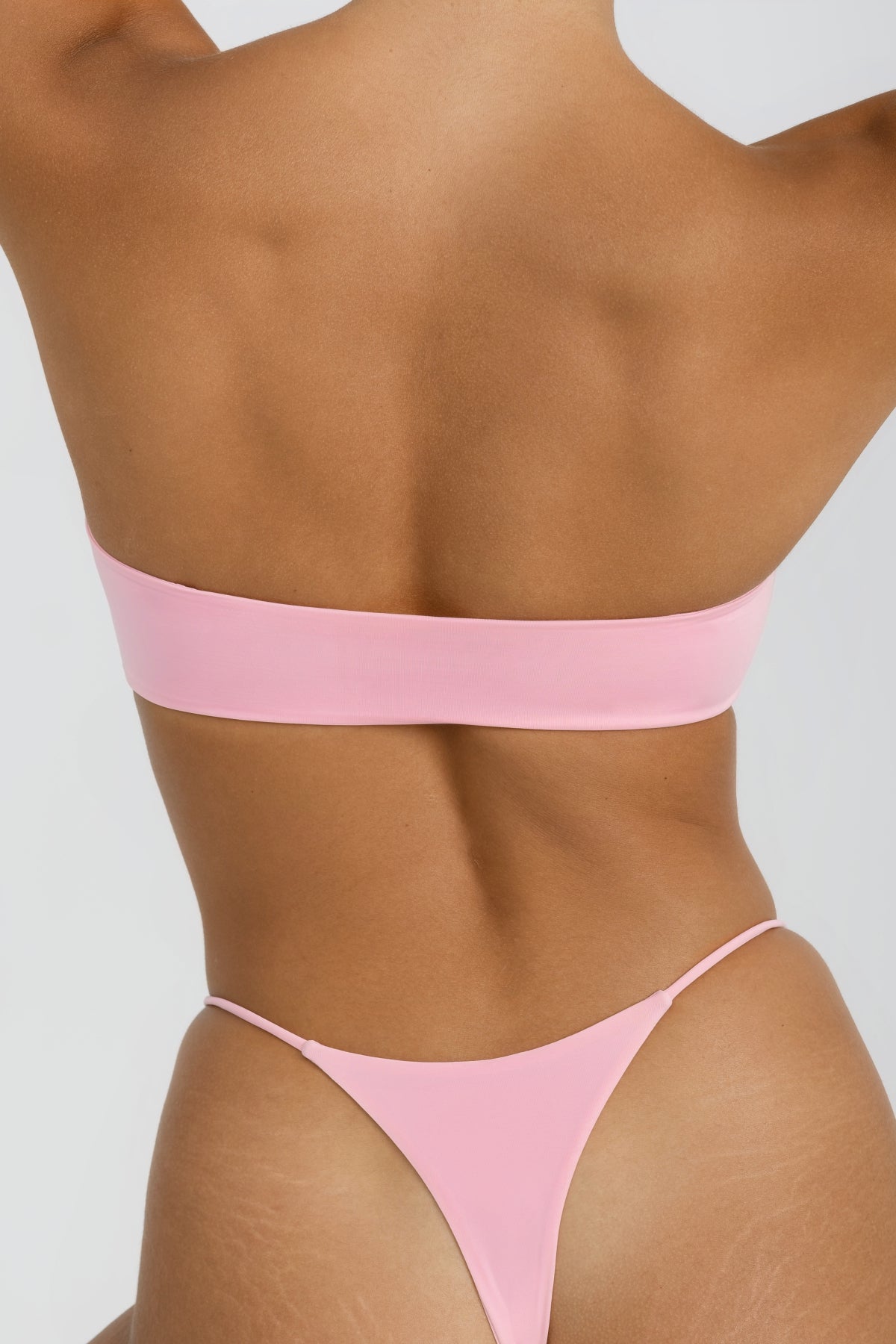 Blush Pink Bandeau Bikini Top with removable straps