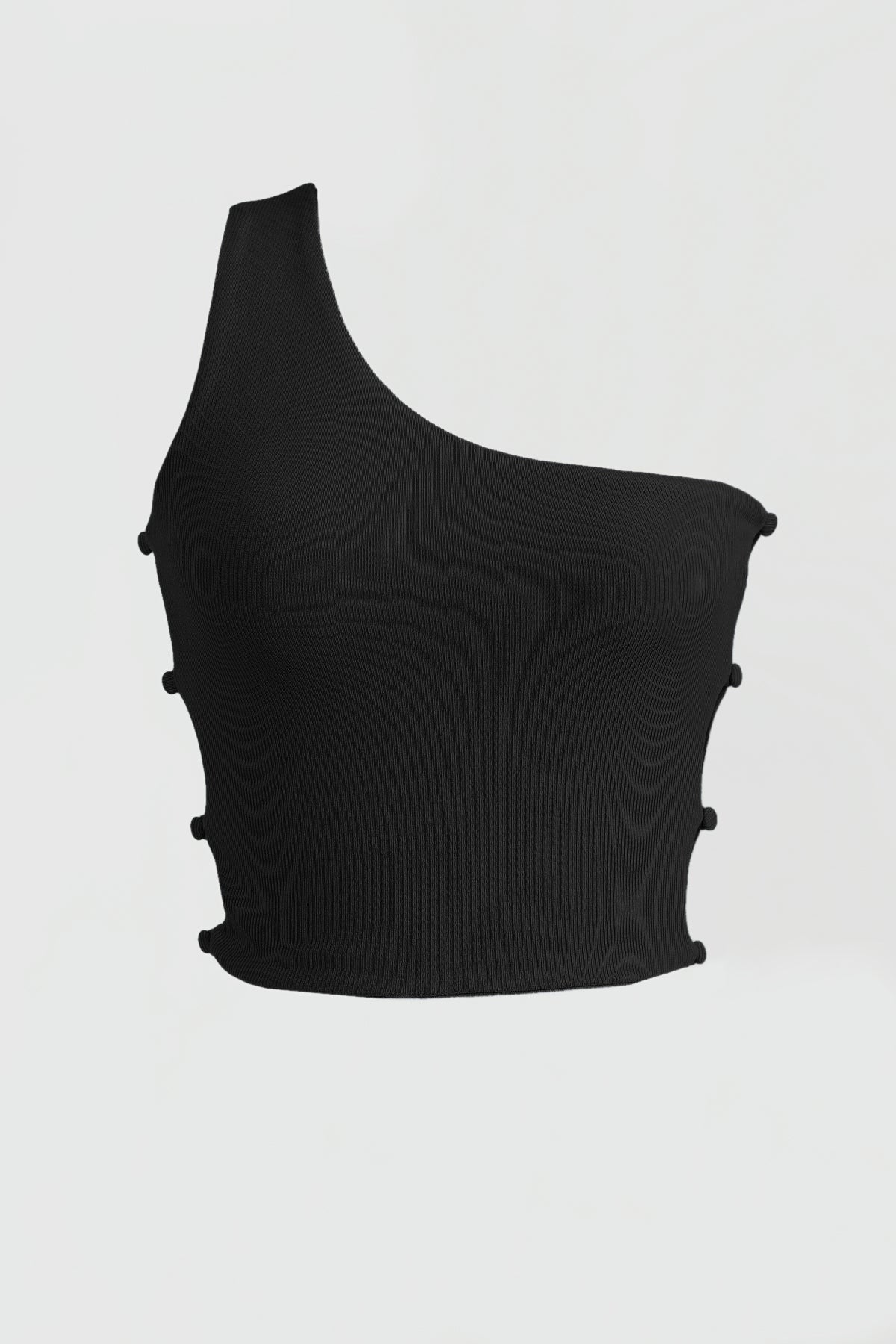 Black Single Shoulder Lounge Crop Top