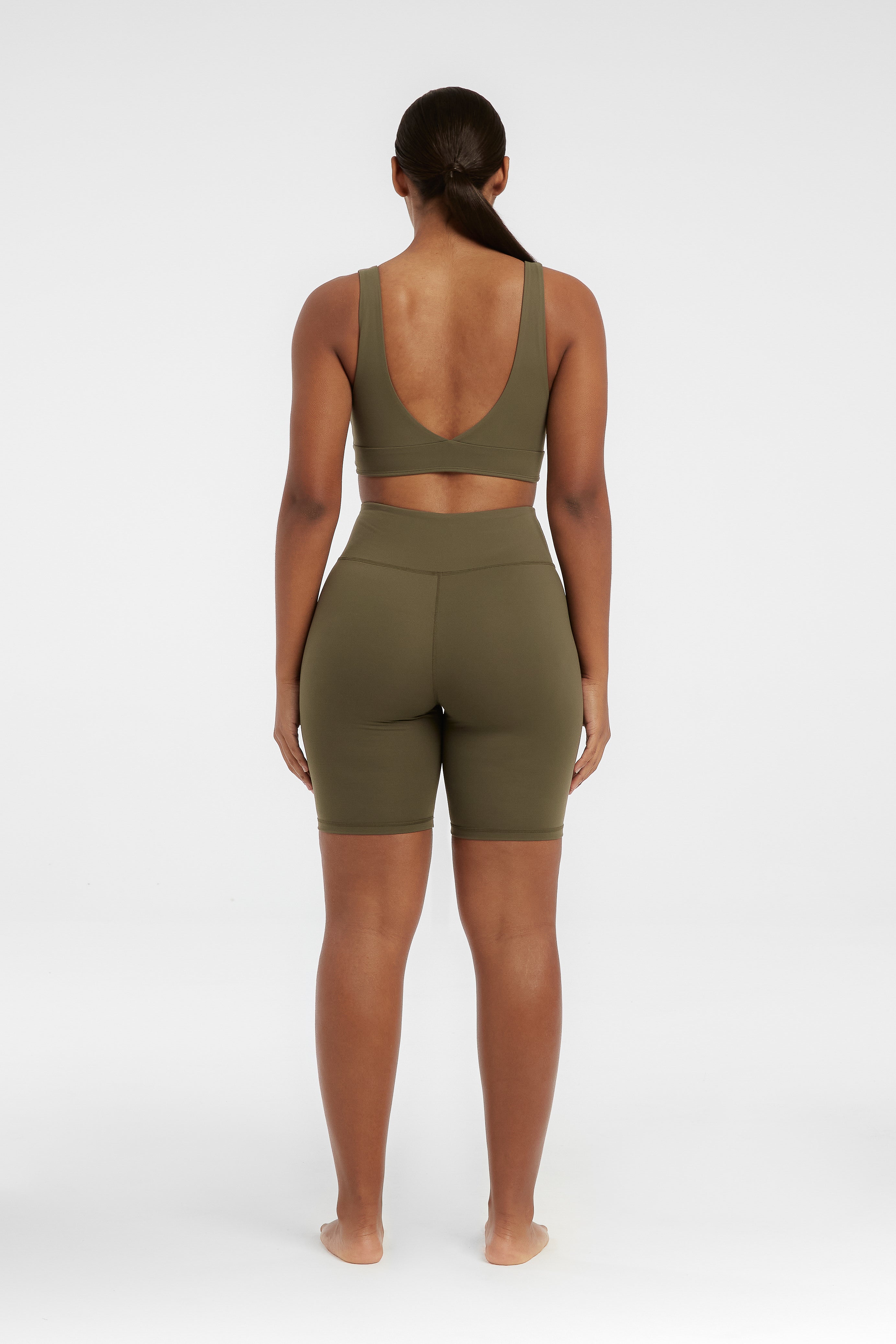 Sculpt Stretch High Rise Bike Shorts - Army